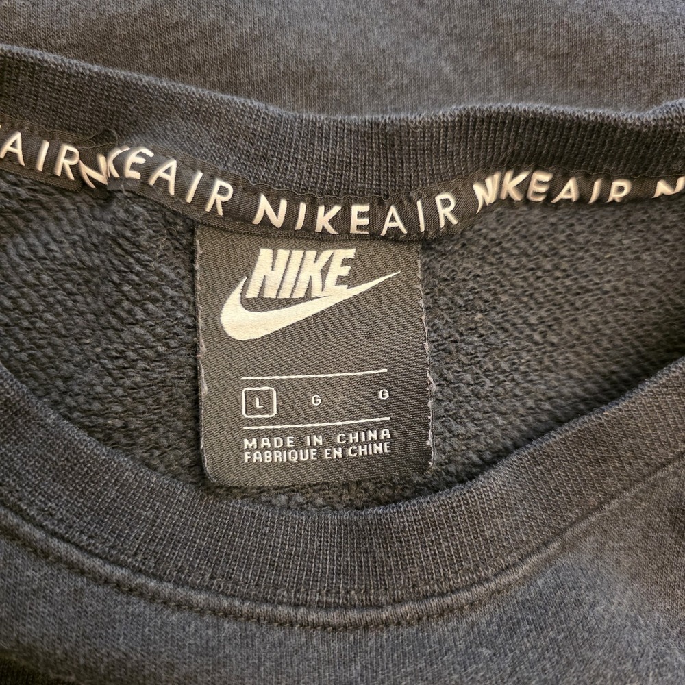 Nike Air L Dress Women's Black Fleece Sweatshirt Crew Neck Loose Fit Athleisure - Picture 14 of 16